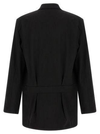 Yohji Yamamoto Mens Black Wool Full-Length Jacket Clothing