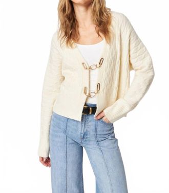 John & Jenn Emile Cardigan Top In Alabaster