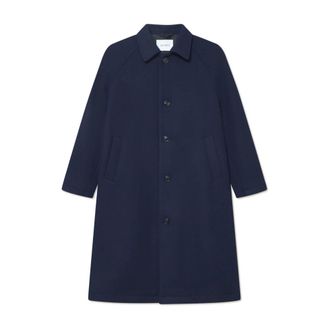 Les Deux Klassieke Wollen Jas Marineblauw - Heren - Mantel - Blauw - XL - Wol - Jassen