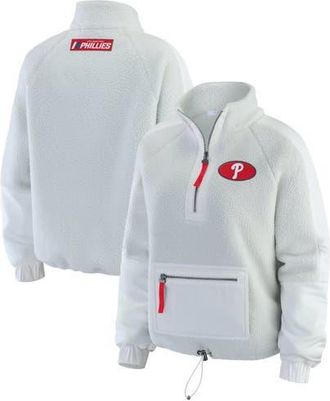 WEAR by Erin Andrews Womens WEAR by Erin Andrews Gray Philadelphia Phillies Polar Fleece Quarter-Zip Jacket at Nordstrom, Size X-Small