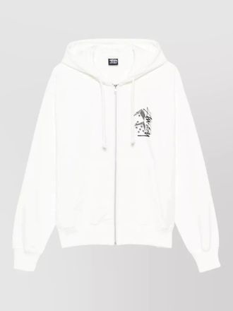 St&uuml;ssy hoodie hooded design graphic print ribbed cuffs hem