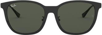 Ray-Ban 55mm Square Sunglasses in Black /Dark Green at Nordstrom