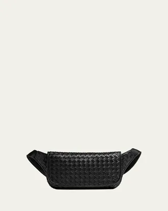 Bottega Veneta Mens Veneto Intrecciato Leather Sling Bag