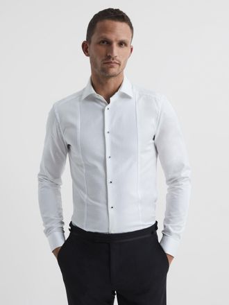 Reiss White Slim Fit Dinner Shirt, XL
