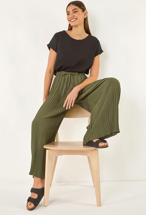 Roman Pleated Wide Leg Culottes