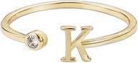 Adornia CZ & Initial Open Band Ring in Gold-K at Nordstrom Rack