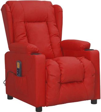 vidaXL Vidaxl - Sill&oacute;n De Masaje De Cuero Sint&eacute;tico Rojo Tinto