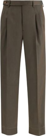 Brioni Pantaloni Capri con pieghe - Marrone