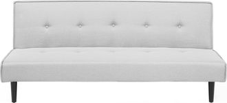 Beliani Beliani - Sof&aacute; Cama 3 Plazas Gris Claro Con Asiento Abotonado Click Clack Visby