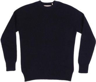 La Fileria Regenwol Hoodies - Heren - Ronde hals truien - Blauw - 3XL - Wol - Truien & Vesten