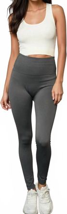 Blu Pepper Soft Fleece Leggings In Gray