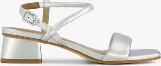 Bernardo Womens Josei Low Heel Leather Sandals In Silver