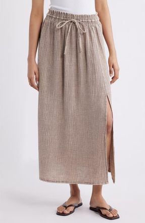 Splendid Adele Cotton Gauze Maxi Skirt in Light Wicker Beige at Nordstrom, Size X-Small