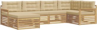 vidaXL Conjunto De Sof&aacute;s De Exterior 6 Uds. Y Beige Poli&eacute;ster Vidaxl