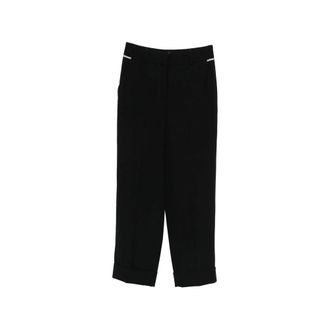 PESERICO Peserico, Wide Trousers, female, Black, Size: XL Wide Trousers