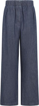 Jil Sander Navy Blue Relaxed Pleated Trousers