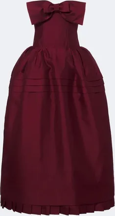 Shushu/Tong Bow-detail wool and silk blend bustier dress
