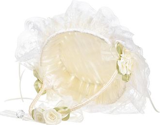OEM Cesta De Flores Para Ni&ntilde;a De Las Flores Hecha A Mano Para Bodas, 25 Cm X 22 Cm, Encaje Y Pedrer&iacute;a