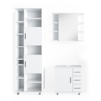 Vicco Conjunto De Muebles De Ba&ntilde;o Ilias, Blanco, 3 Piezas, Con Mueble Bajo 60 Cm