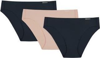 DKNY 3-Pack Laser Cut Bikini in Black/Sand/Pink at Nordstrom Rack, Size X-Large