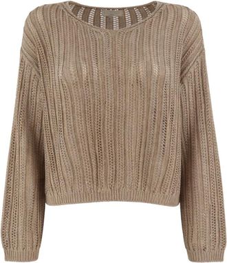 Antonelli Jersey - Dames - Ronde hals truien - Beige - XS - Truien & Vesten