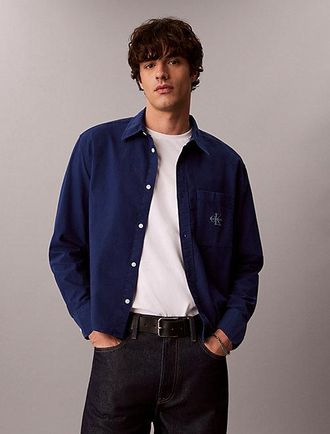 Calvin Klein Camisa De Algod&oacute;n Oxford Lavado Estilo 90