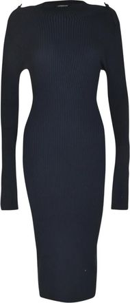 Dondup Gebreide Dagjurk - Dames - Kleedjes - Zwart - XL - Nylon - Kleedjes