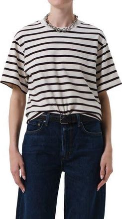Citizens Of Humanity Goldie Stripe Cotton T-Shirt in Chocolate Stripe at Nordstrom Rack, Size X-Small