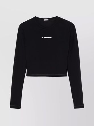 Jil Sander crop top with long sleeves and crew neck
