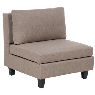 Beliani Sill&oacute;n De Tela M&oacute;dulo 1 Plaza Acolchado Con Coj&iacute;n Marr&oacute;n Unstad