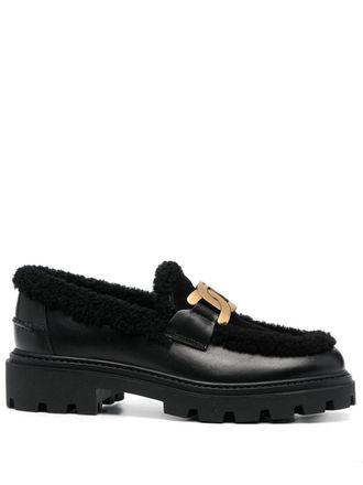 Tod's Loafers gevoerd met lamswol - Zwart