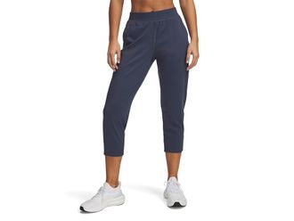 Under Armour Motion Crop Pants Womens Clothing Downpour Gray/Midnight Navy : LG (US 12-14) R, Elastane/Polyester