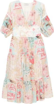 Ermanno Scervino Mandorla Bubble Abito - Dames - Casual kleedjes - Veelkleurig - L - Kleedjes