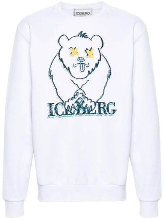 Iceberg graphic-print cotton sweatshirt - men - Cotton/Polyester - L - White