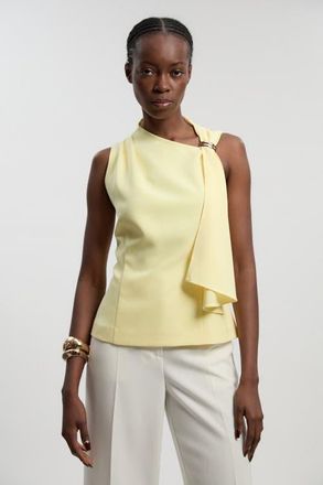 Karen Millen Tailored Drape Top in Lemon at Nordstrom, Size 4