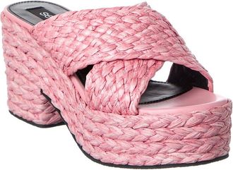 Sergio Rossi Seville 50 Straw Platform Sandal