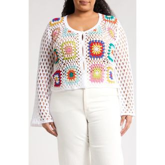 Forgotten Grace Crochet Square Cardigan in Crochet Squares at Nordstrom Rack, Size 2X