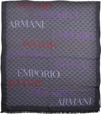 Emporio Armani Accessoires, Dames, Grijs, ONE Size, Polyester, Viscose Sjaal