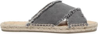Castaner Palmera Distressed Canvas Espadrille Sliders - Grey - 37 (IT37/ UK4)
