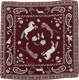 Alberto Biani Double-sided Graphic Print Silk Foulard