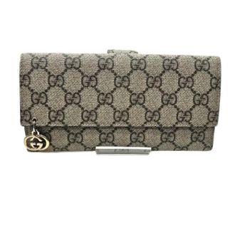 Gucci Pre-owned Wallets, female, Brown, Size: ONE SIZE Pre-owned GG Supreme Long Trifold Wallet