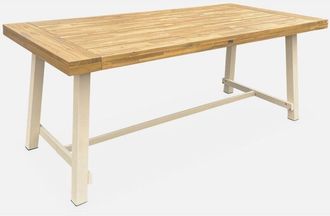 Sweeek Mesa de interior/exterior de madera y metal, 6-8 plazas