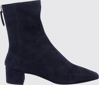 Aquazzura Stivaletti Chelsea Saint Honor&egrave; in pelle scamosciata blu con tacco basso