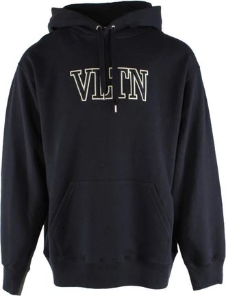 Valentino Heren Navy/Groene Katoenen Trui - Heren - Hoodies - Blauw - M - Katoen - Hoodies & sweatvesten