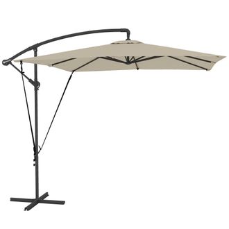 OUTSUNNY Parasol exc&eacute;ntrico 247x247x256 cm caqui