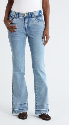 Democracy Out There Double Layered Fray Flare Jeans in Light Blue Vintage at Nordstrom Rack, Size 16