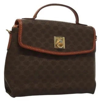 Celine Triomphe Vintage Macadam Canvas Brown Canvas Bag (Pre-Owned)