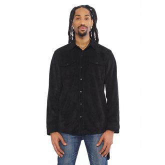 Cult of Individuality Classic Suede Full Button Shirt In Black