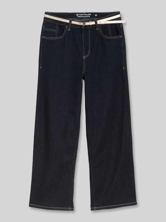 Tom Tailor Straight Leg Culotte aus Baumwoll-Mix in Dunkelblau, Gr&ouml;&szlig;e 27/28