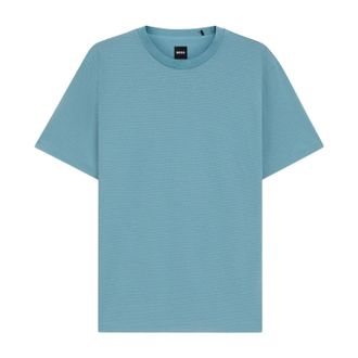 HUGO BOSS Heren T-shirt met geribde kraag van C-Thompson (Lichtblauw)